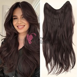 Extensie de par tresa cu 5 clip on delux Full Head dreapta de 60 cm Saten Inchis 39849